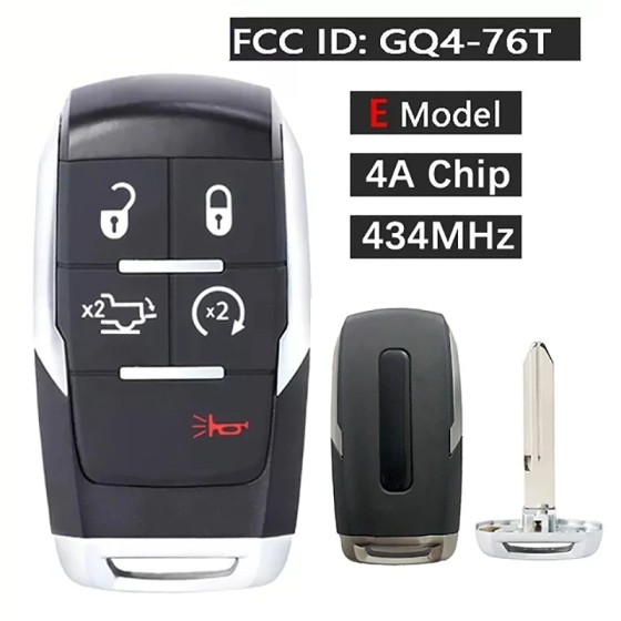 2019-2020 Dodge Ram Pickup HD 2500 Longhorn / 5-Button Smart Key / PN: 68375456AB / GQ4-76T (AFTERMARKET)
